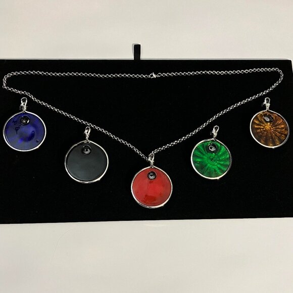 Ocean PendantS (5) + Stainless Steel 29 in Rolo Chain Ocean Wave Lampwork Chain - Picture 2 of 16